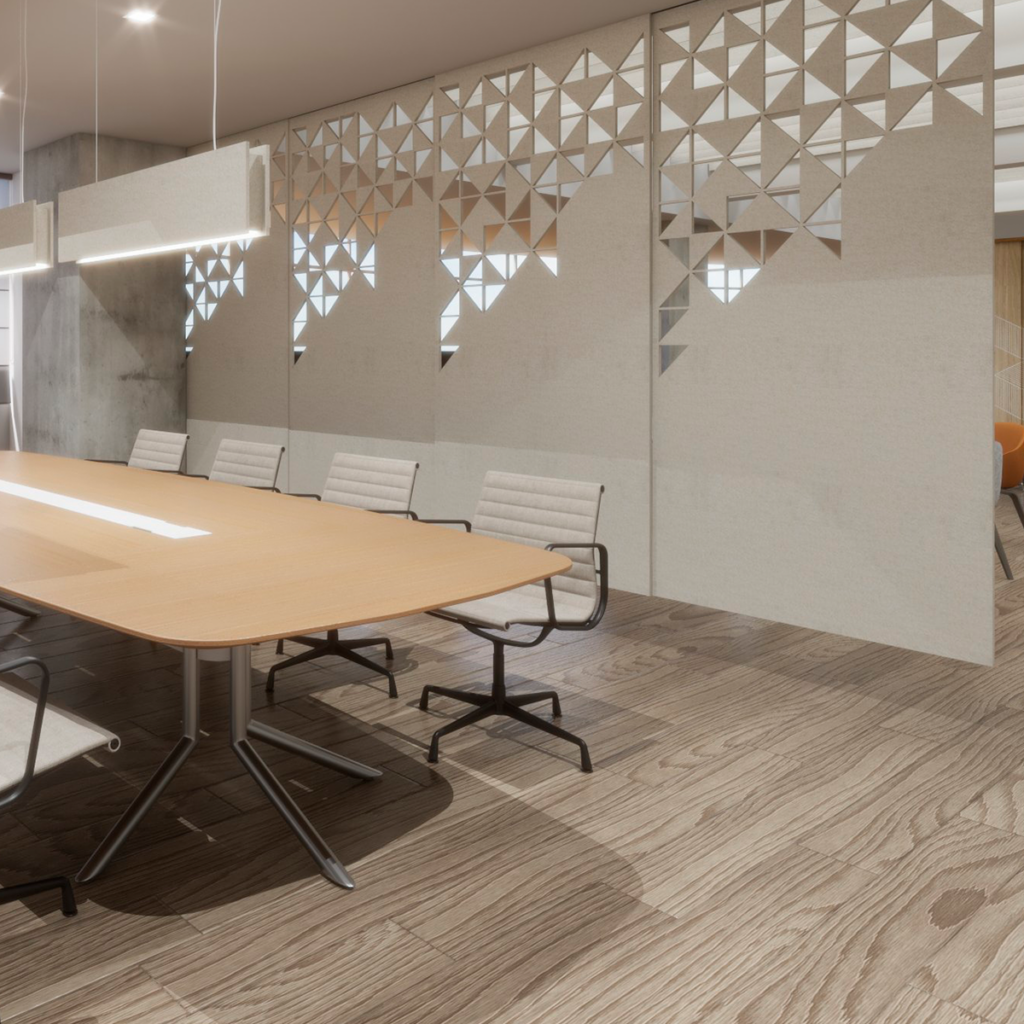 Separadores de ambientes acústicos.