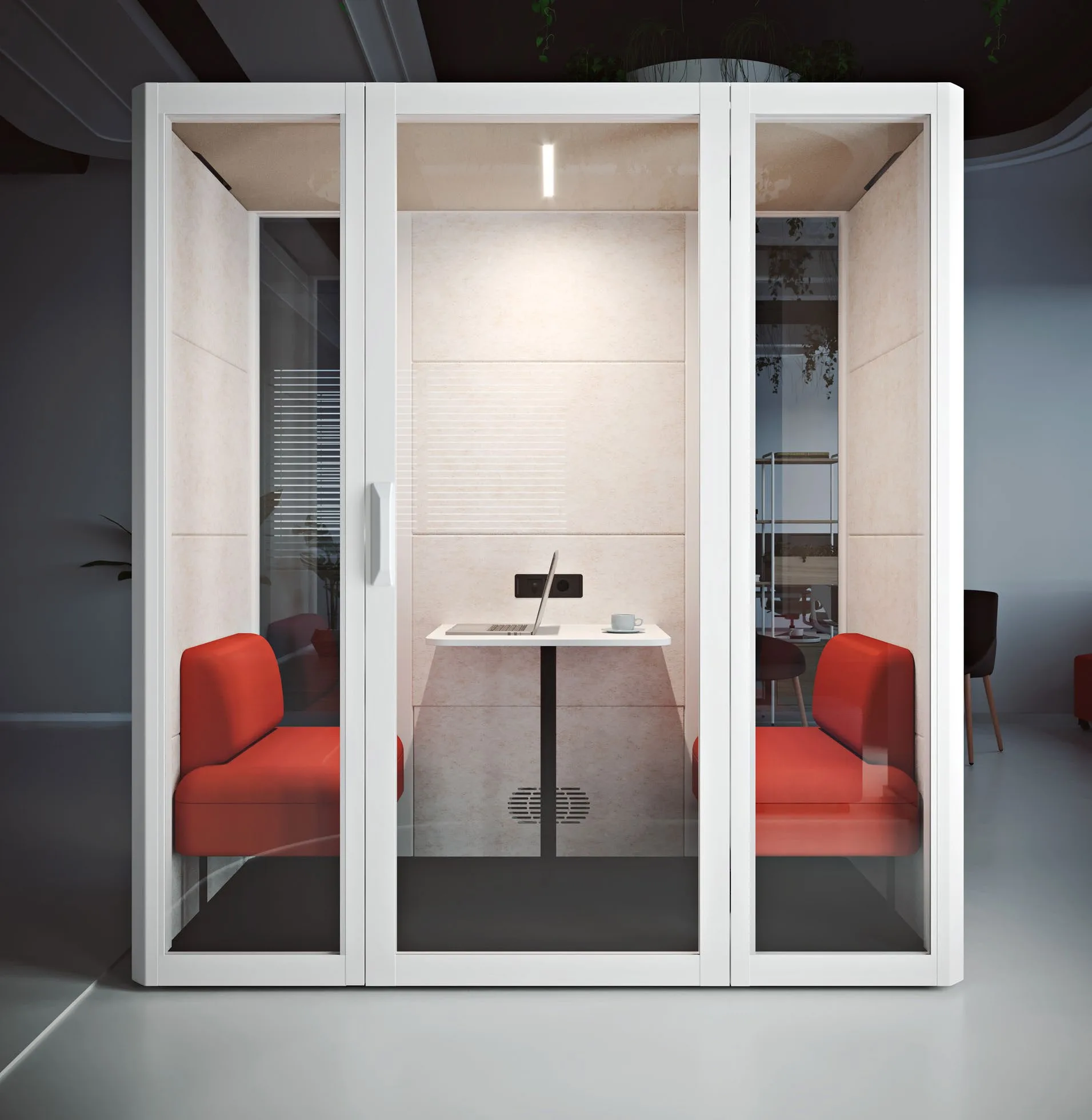Cabina acústica Qyos de Actiu para privacidad en oficinas